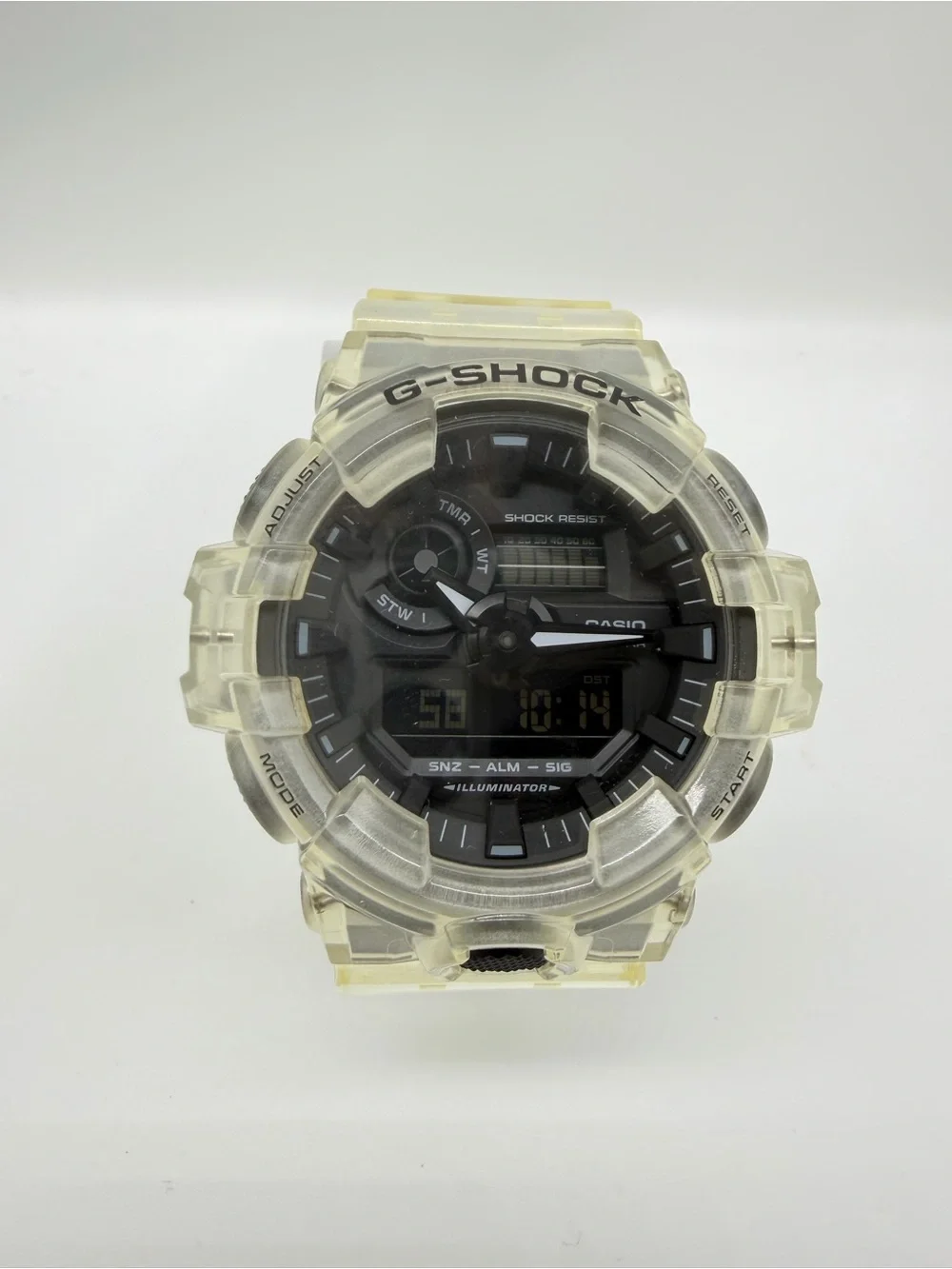 Casio G-Shock GA-700SKE-7A Clear Skeleton Analog Digital Watch 5522